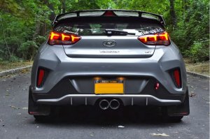 Hyundai Veloster R-Spec Mud Flap Kit - Rally Armor - UR Black w/Dark Grey Logo - Black - `19-`21